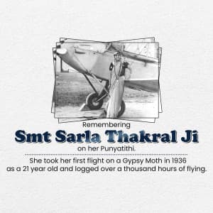 Pilot Sarla Thakral Punyatithi advertisement banner