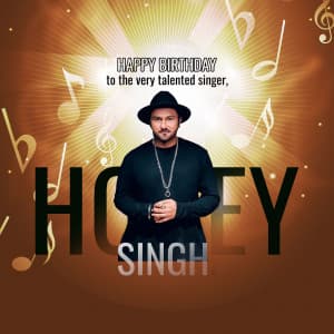 Honey Singh Birthday marketing flyer