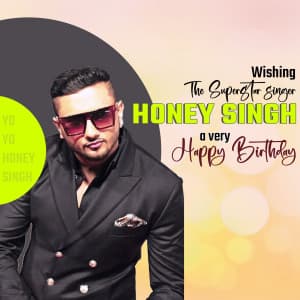 Honey Singh Birthday whatsapp status poster