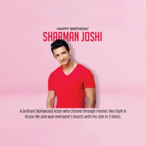 Sharman Joshi Birthday illustration