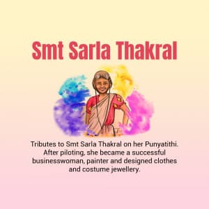 Pilot Sarla Thakral Punyatithi event advertisement