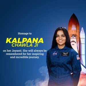 Kalpana Chawla Birth Anniversary marketing poster