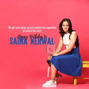 Saina Nehwal Birthday marketing poster