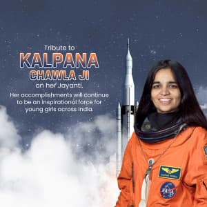 Kalpana Chawla Birth Anniversary marketing flyer