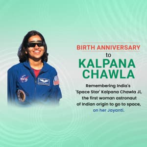 Kalpana Chawla Birth Anniversary creative image