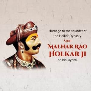 Malhar Rao Holkar Jayanti greeting image