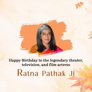 Ratna Pathak Birthday whatsapp status poster