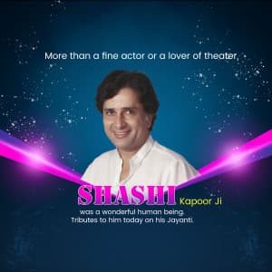 Shashi Kapoor Jayanti whatsapp status poster