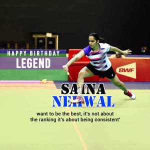 Saina Nehwal Birthday Facebook Poster