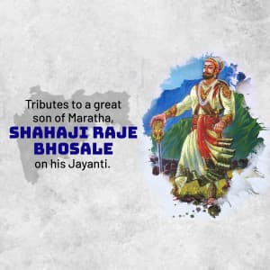 Shahaji Raje Bhosale Jayanti marketing poster