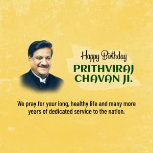 Prithviraj Chavan Birthday ad post