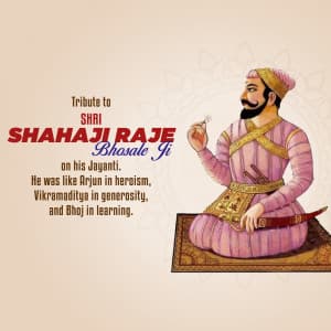 Shahaji Raje Bhosale Jayanti marketing flyer