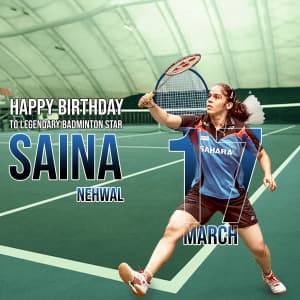 Saina Nehwal Birthday event advertisement
