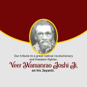 Veer Vamanrao Joshi Jayanti whatsapp status poster