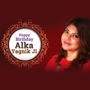 Alka Yagnik Birthday marketing flyer