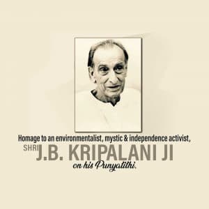 J.B.Kruplani Punyatithi whatsapp status poster