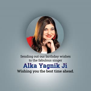 Alka Yagnik Birthday whatsapp status poster