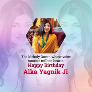 Alka Yagnik Birthday Facebook Poster