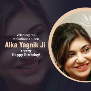 Alka Yagnik Birthday poster Maker