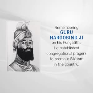 Guru Hargobind Punyatithi event advertisement