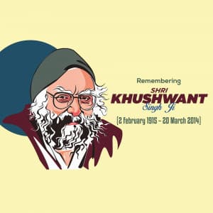 Khushwant Singh Punyatithi marketing poster