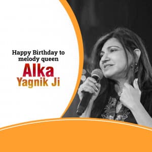 Alka Yagnik Birthday event advertisement