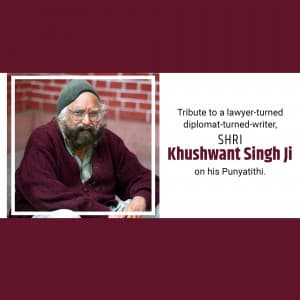 Khushwant Singh Punyatithi Facebook Poster