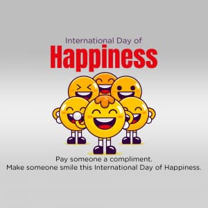 International Day of Happiness marketing flyer