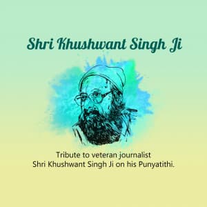 Khushwant Singh Punyatithi poster Maker