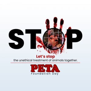 Peta Foundation Day ad post