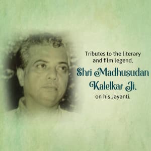 Madhusudan Kalelkar Jayanti ad post