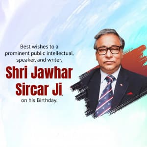 Jawhar Sircar Birthday marketing flyer