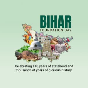 Bihar Foundation Day whatsapp status poster