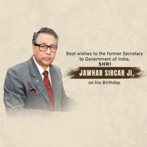 Jawhar Sircar Birthday Facebook Poster