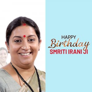 Smriti Irani Birthday marketing poster