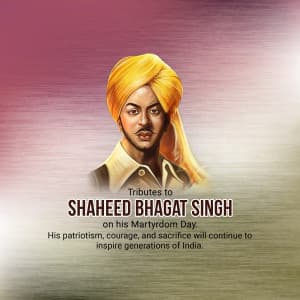 Shahid Bhagat Singh Punyatithi greeting image