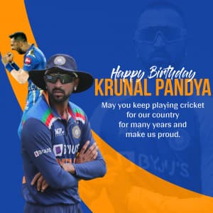 Krunal Pandya Birthday event advertisement