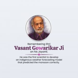 Vasant Gowarikar Jayanti greeting image