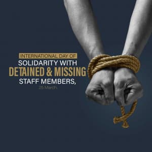 International Day of Solidarity with Detained and Missing Staff Members greeting image