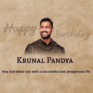 Krunal Pandya Birthday flyer