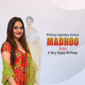 Madhoo Shah Birthday advertisement banner