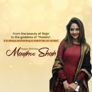 Madhoo Shah Birthday ad post