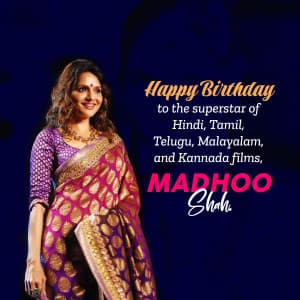 Madhoo Shah Birthday marketing poster