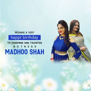 Madhoo Shah Birthday graphic