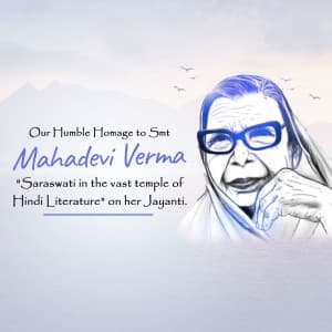 Mahadevi Verma Jayanti marketing poster