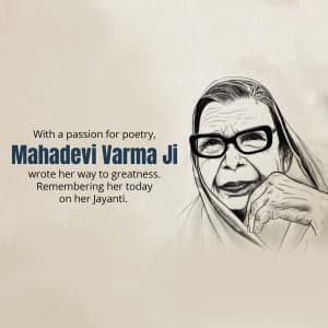 Mahadevi Verma Jayanti poster Maker