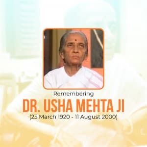 Usha Mehta Jayanti event advertisement