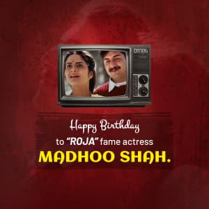 Madhoo Shah Birthday Facebook Poster