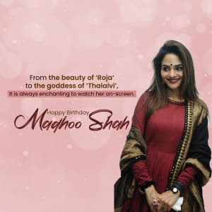 Madhoo Shah Birthday poster Maker