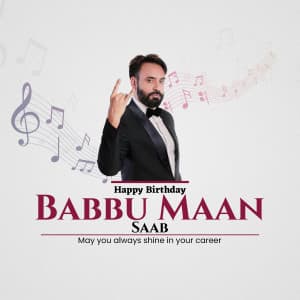 Babbu Maan Birthday marketing flyer